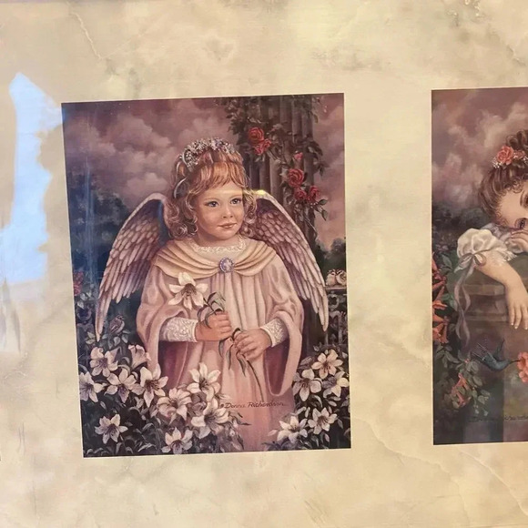 VTG Angel Girl Artwork Home Office Hanging Wall Decor Sing By Donna Richardson - Picture 5 of 8